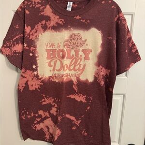 Jerzees Maroon and Pink Short Sleeve Tee